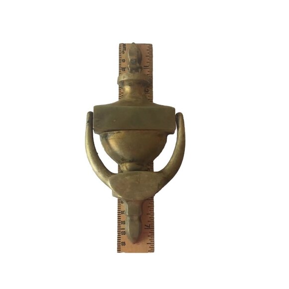 Vintage Brass Door Knocker Solid Engravable Colonial Classic Design 7.5" x 3.5" - Picture 4 of 12